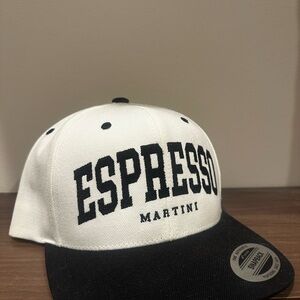 Classic White and Black "ESPRESSO MARTINI" Snapback Hat